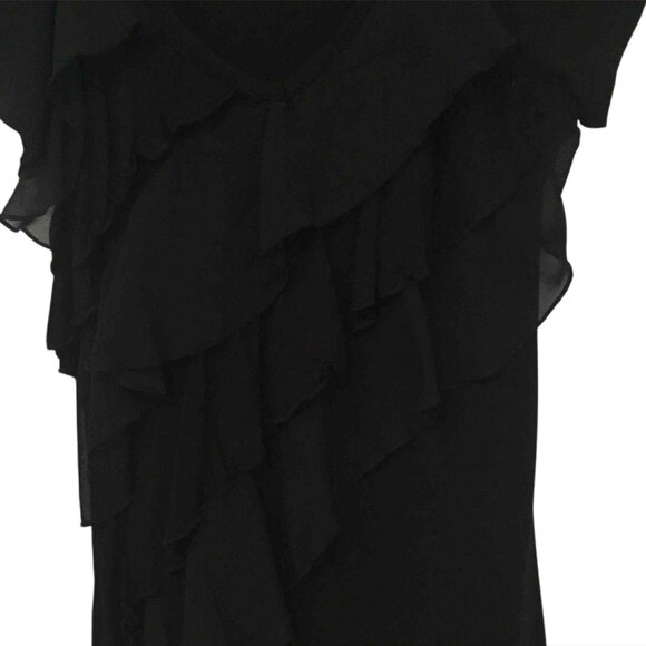 Black Tee Shirt with Ruffles - Picture 3 of 8